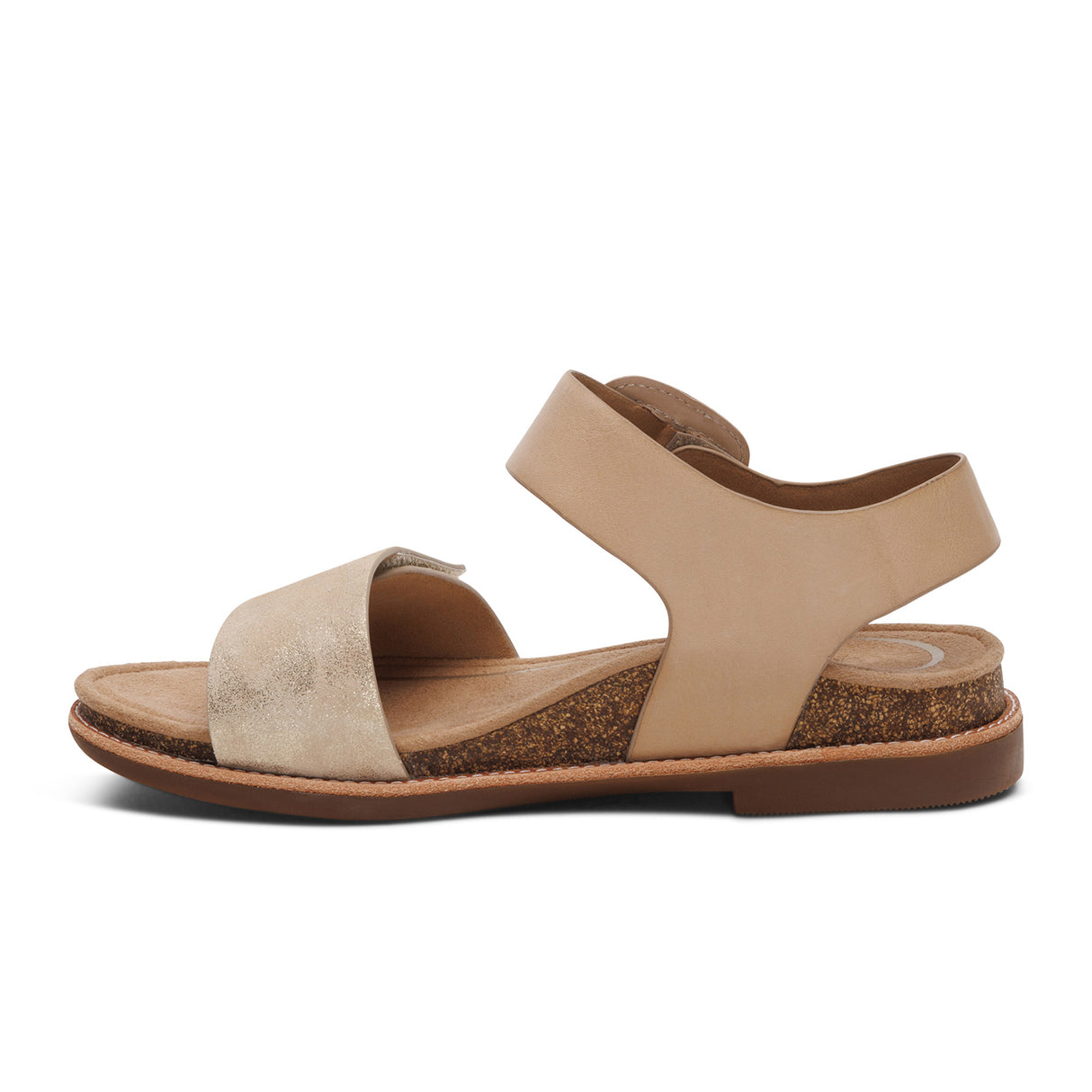 Aetrex Claire Backstrap Sandal (Women) - Champagne Sandal - Backstrap - The Heel Shoe Fitters