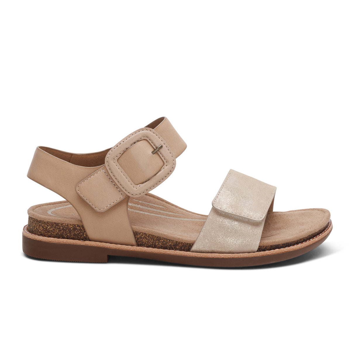 Aetrex Claire Backstrap Sandal (Women) - Champagne Sandal - Backstrap - The Heel Shoe Fitters
