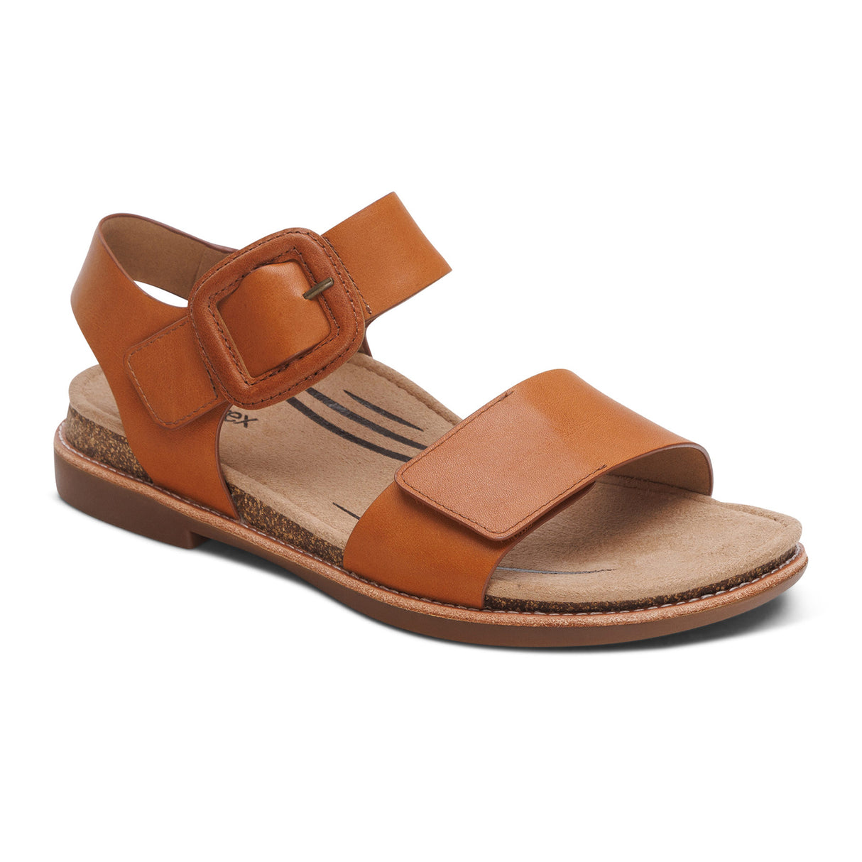 Aetrex Claire Backstrap Sandal (Women) - Cognac Sandal - Backstrap - The Heel Shoe Fitters