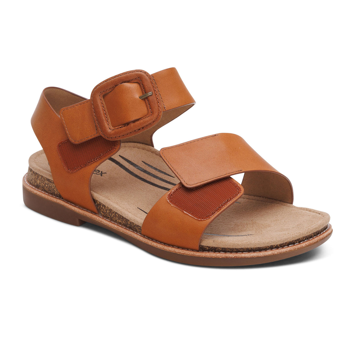 Aetrex Claire Backstrap Sandal (Women) - Cognac Sandal - Backstrap - The Heel Shoe Fitters