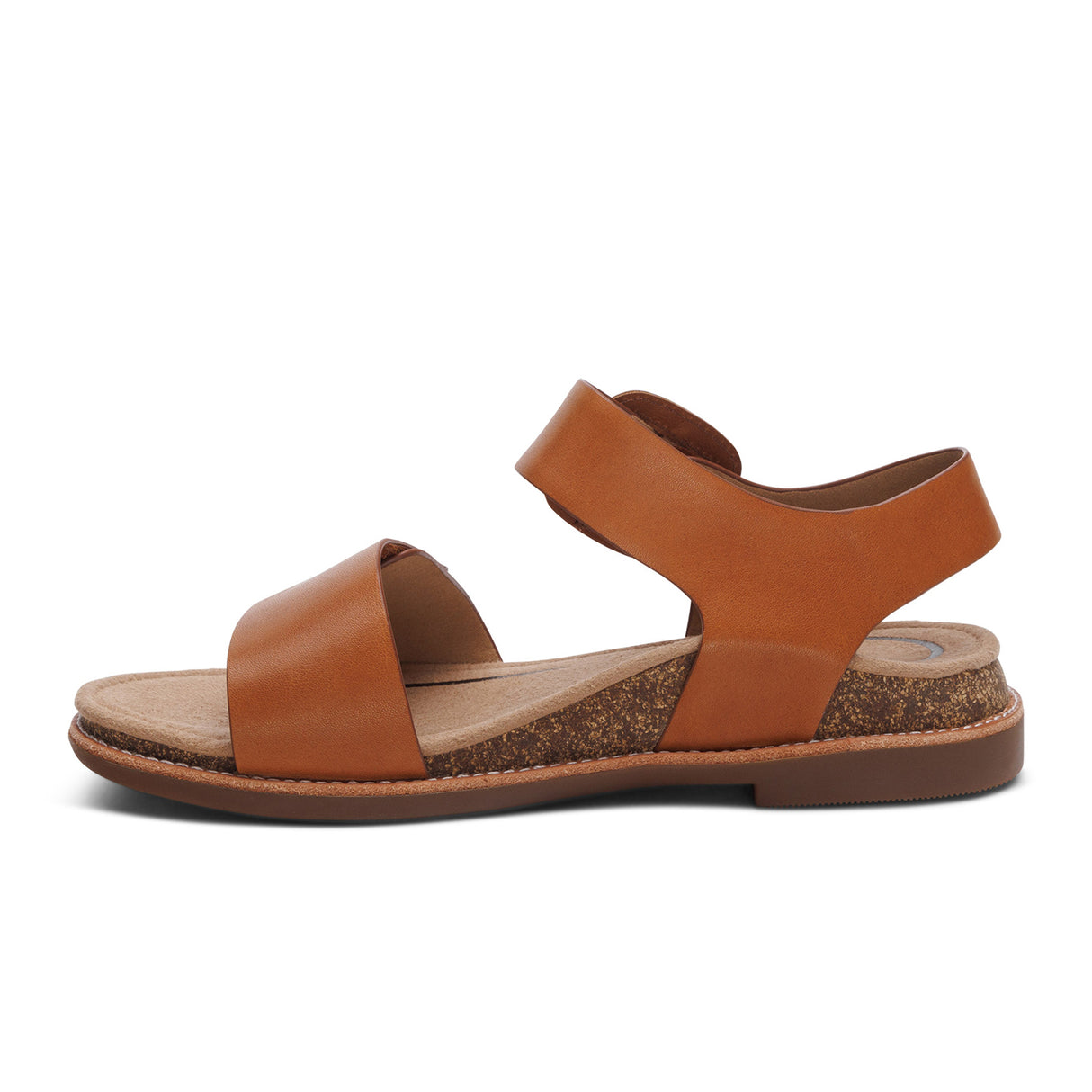 Aetrex Claire Backstrap Sandal (Women) - Cognac Sandal - Backstrap - The Heel Shoe Fitters