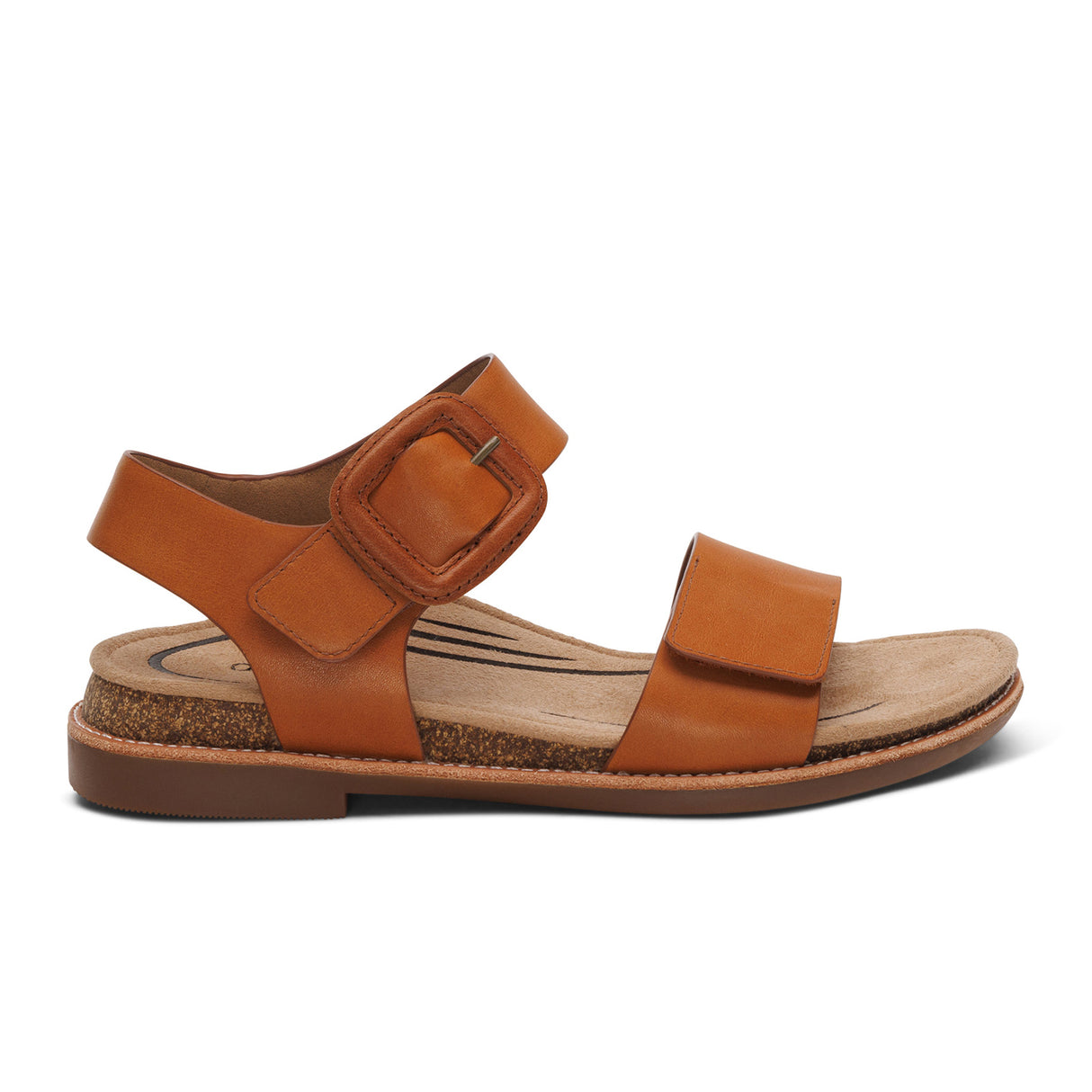 Aetrex Claire Backstrap Sandal (Women) - Cognac Sandal - Backstrap - The Heel Shoe Fitters