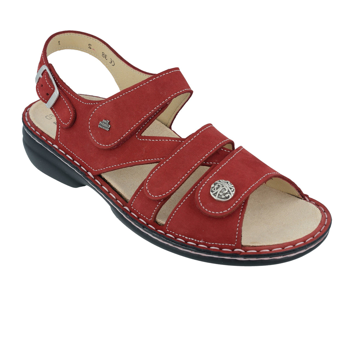 Finn Comfort Gomera-S Backstrap Sandal (Women) - Chili Nubuk Sandal - Backstrap - The Heel Shoe Fitters