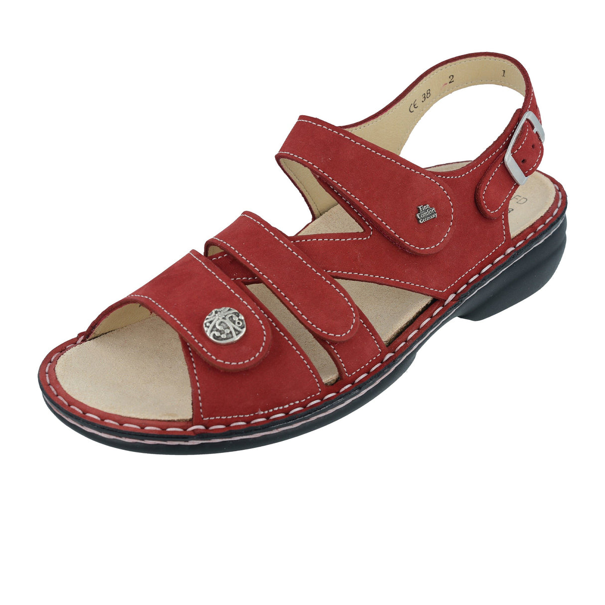 Finn Comfort Gomera-S Backstrap Sandal (Women) - Chili Nubuk Sandal - Backstrap - The Heel Shoe Fitters