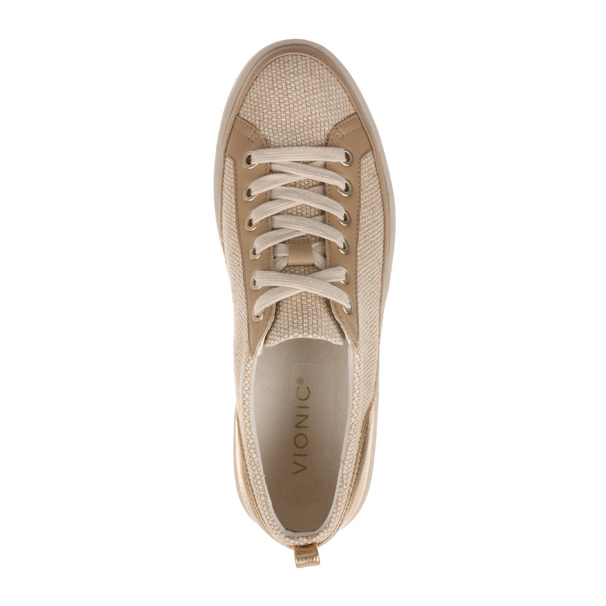 Vionic Winny 2 Sneaker (Women) - Natural/Gold Athletic - Casual - Lace Up - The Heel Shoe Fitters