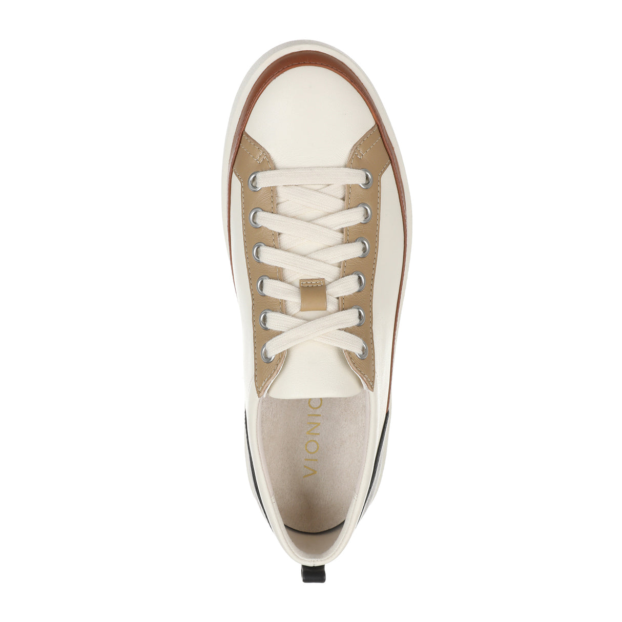 Vionic Winny Sneaker (Women) - Ivory/Black Tumbled Leather Athletic - Casual - Lace Up - The Heel Shoe Fitters