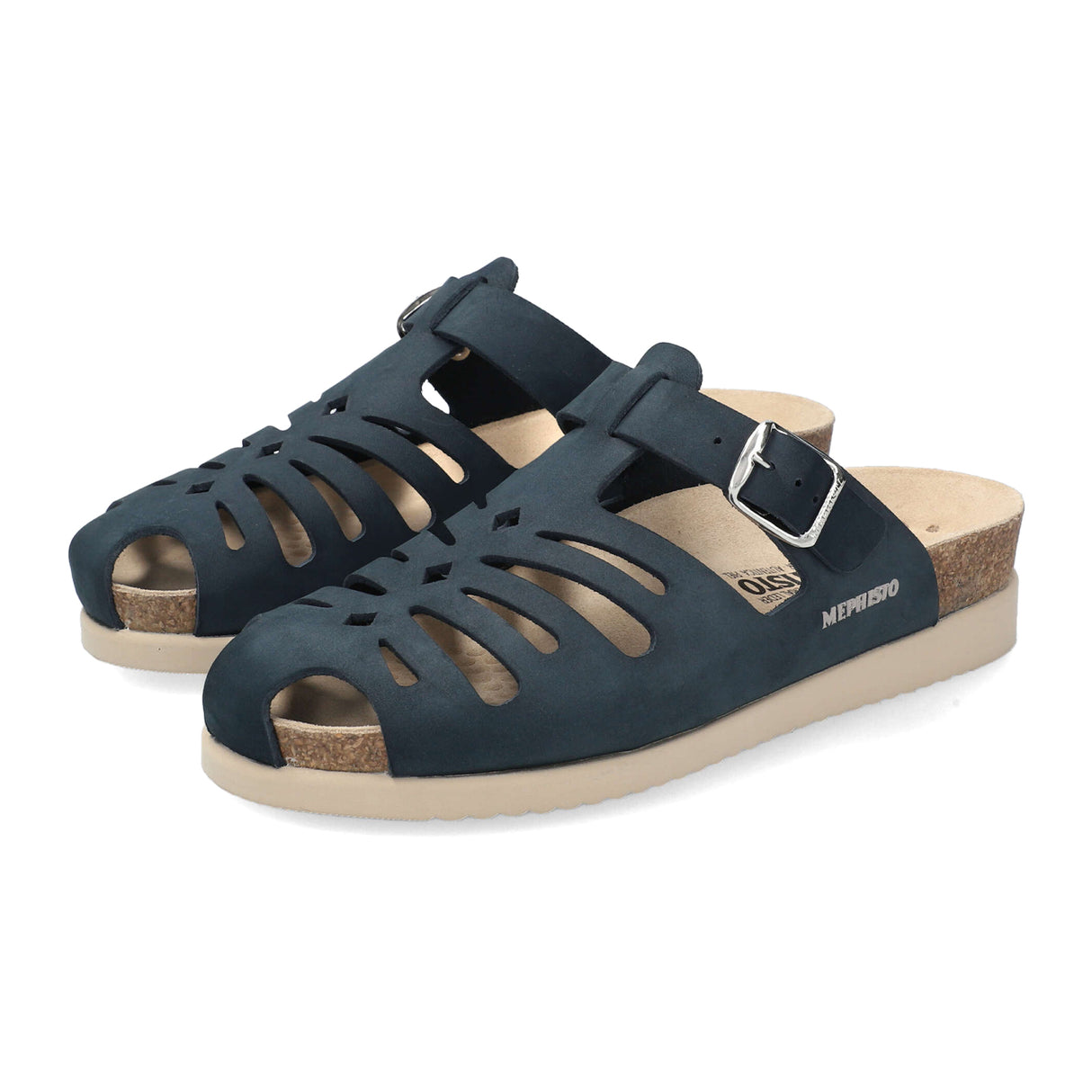 Mephisto Hedina Slide Sandal (Women) - Navy Sandalbuck Sandal - Slide - The Heel Shoe Fitters