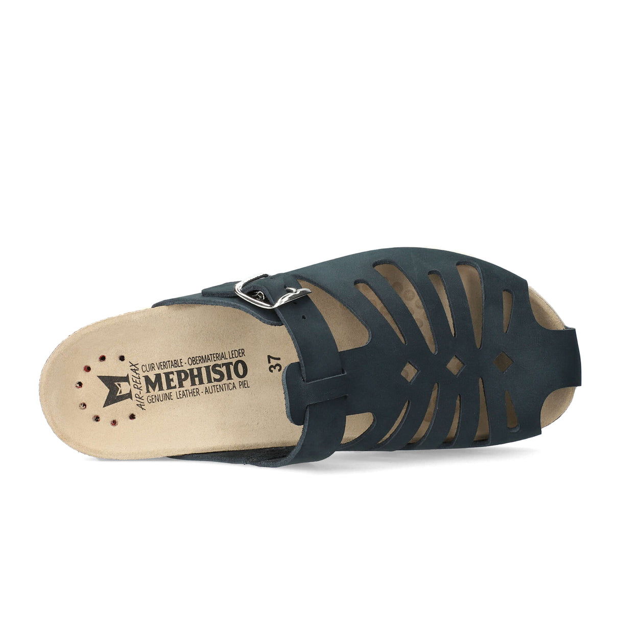 Mephisto Hedina Slide Sandal (Women) - Navy Sandalbuck Sandal - Slide - The Heel Shoe Fitters