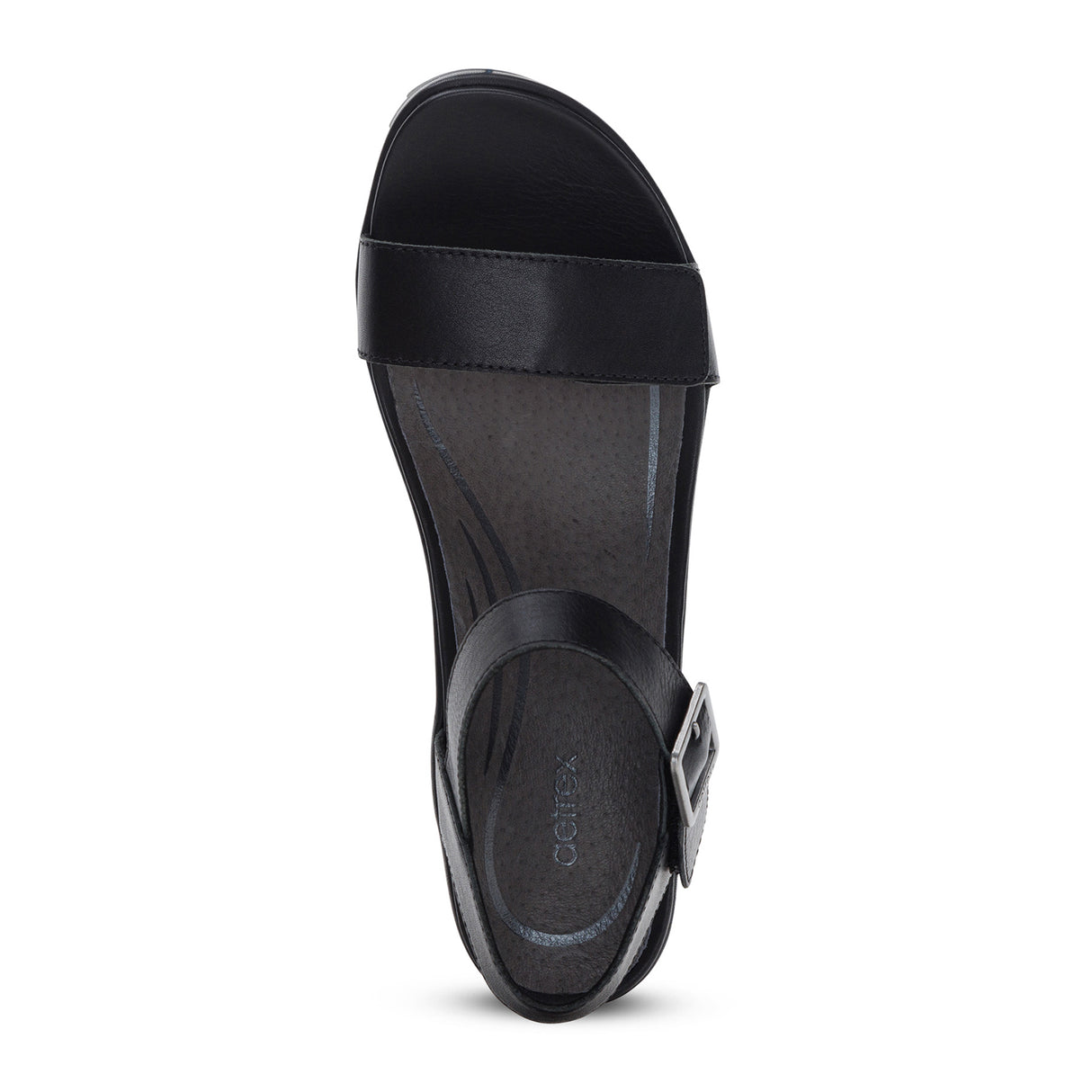 Aetrex Andrea Wedge Sandal (Women) - Black Sandal - Heel/Wedge - The Heel Shoe Fitters