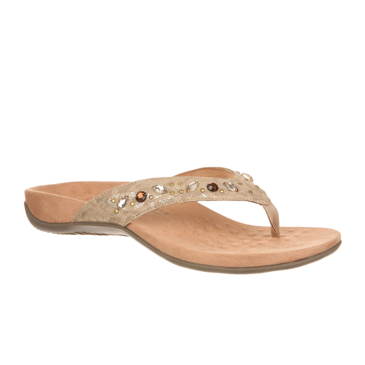 Vionic Lucia Sandal (Women) - Wheat Leopard Snake Syn Sandal - Thong - The Heel Shoe Fitters