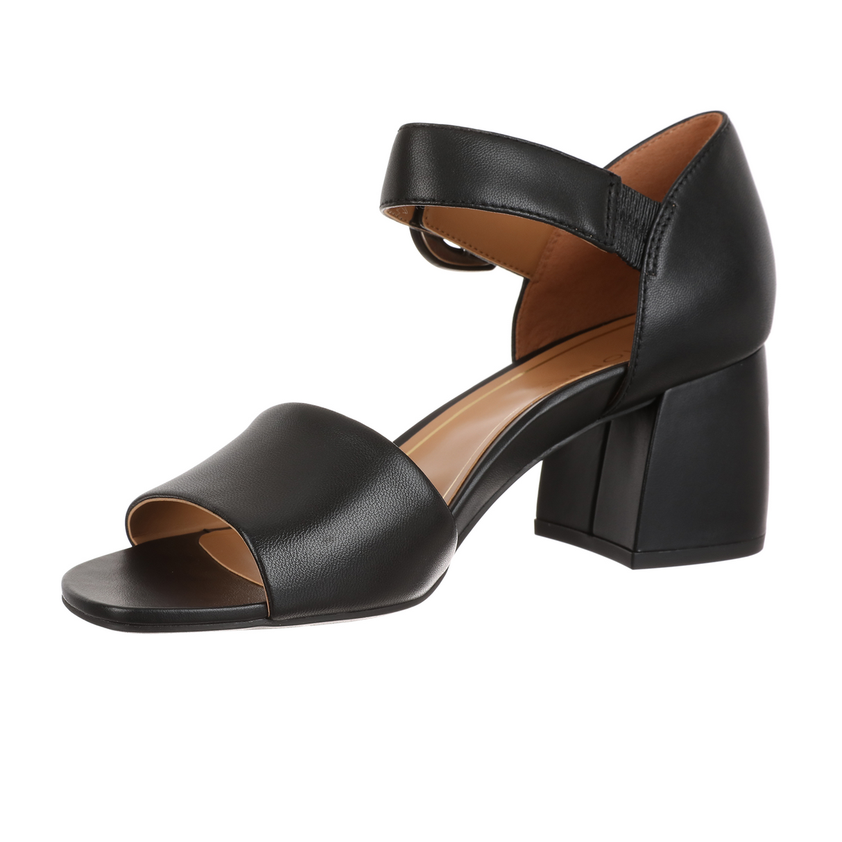 Vionic Chardonnay Heeled Sandal (Women) - Black Leather Sandal - Heel/Wedge - The Heel Shoe Fitters