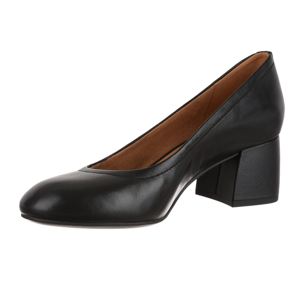 Vionic Carmel Pump (Women) - Black Nappa Leather Dress-Casual - Heels - The Heel Shoe Fitters