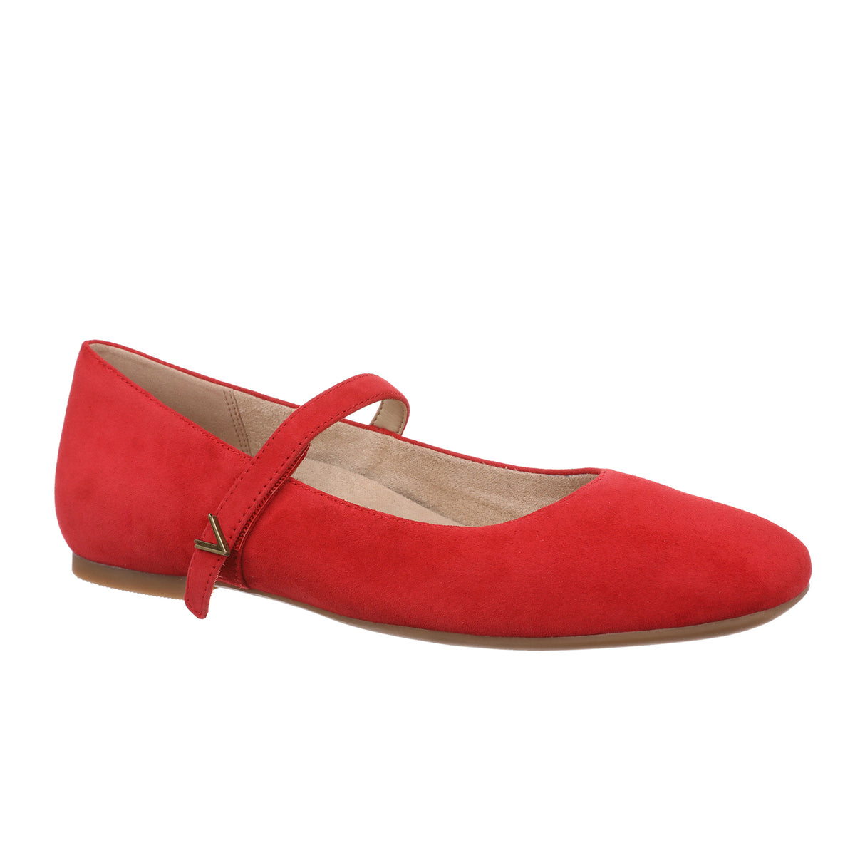 Vionic Alameda Mary Jane Flat (Women) - Red Suede Dress-Casual - Flat - The Heel Shoe Fitters