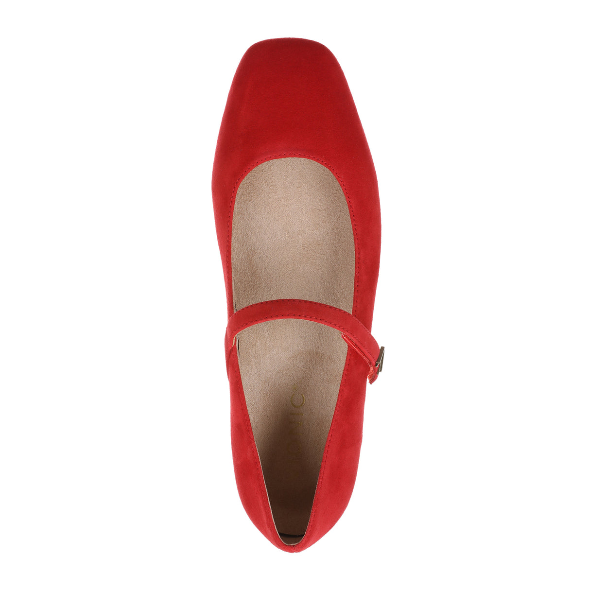 Vionic Alameda Mary Jane Flat (Women) - Red Suede Dress-Casual - Flat - The Heel Shoe Fitters