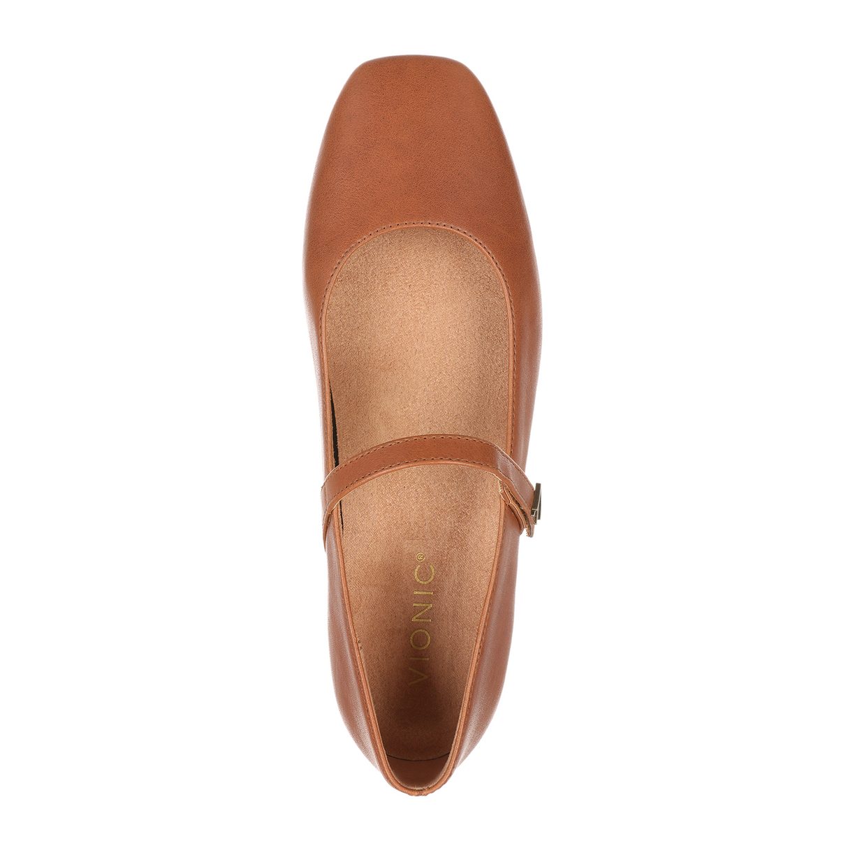 Vionic Alameda Mary Jane Flat (Women) - Tan Leather Dress-Casual - Flat - The Heel Shoe Fitters