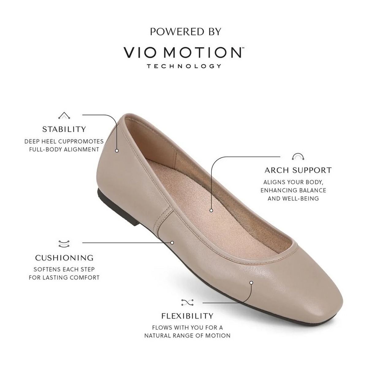 Vionic Orinda Flat (Women) - Tan Calf Leather Dress-Casual - Flat - The Heel Shoe Fitters