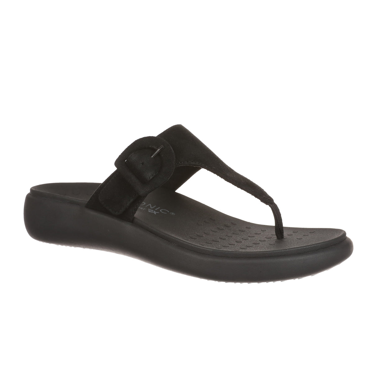 Vionic Activate Sandal (Women) - Black Suede Sandal - Thong - The Heel Shoe Fitters