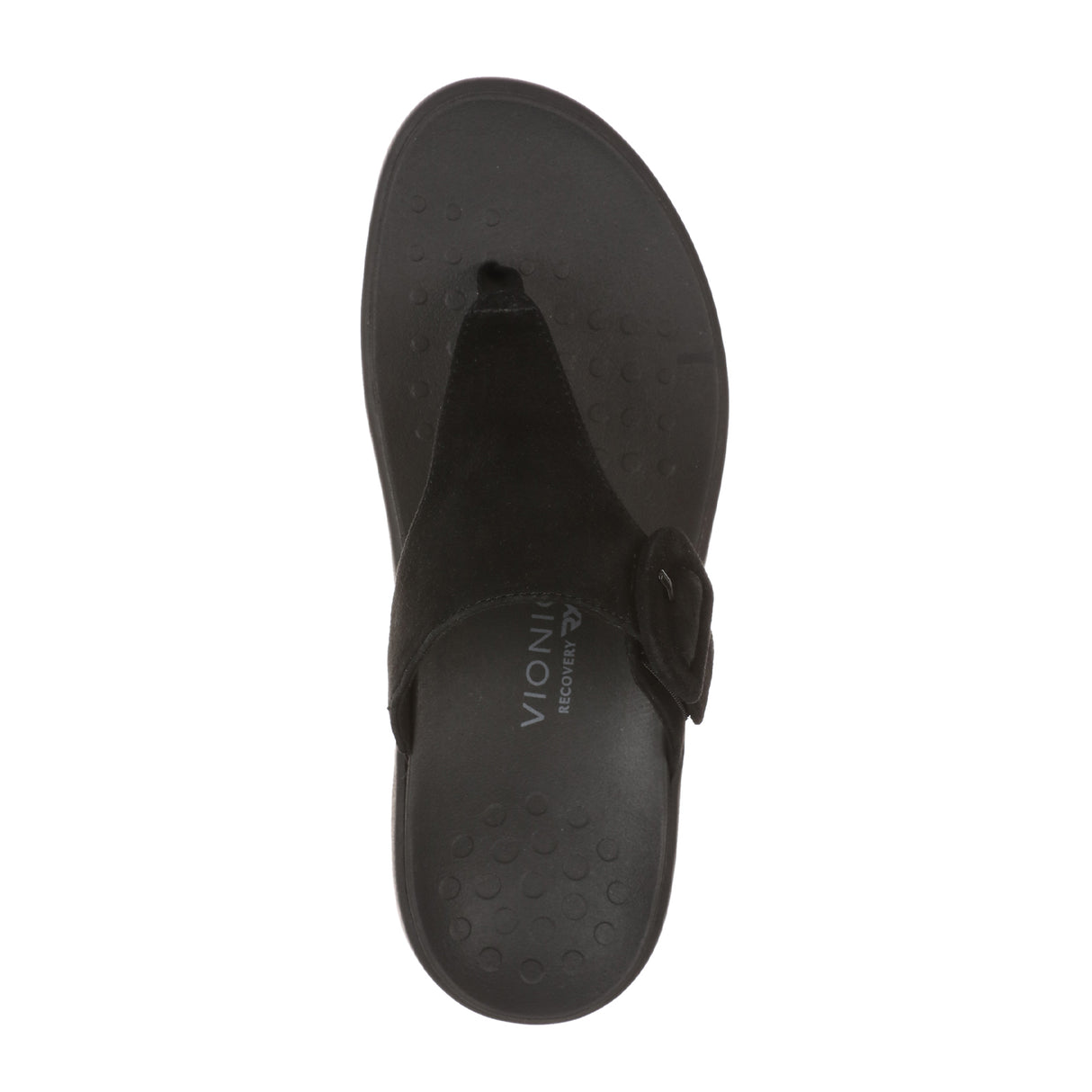 Vionic Activate Sandal (Women) - Black Suede Sandal - Thong - The Heel Shoe Fitters