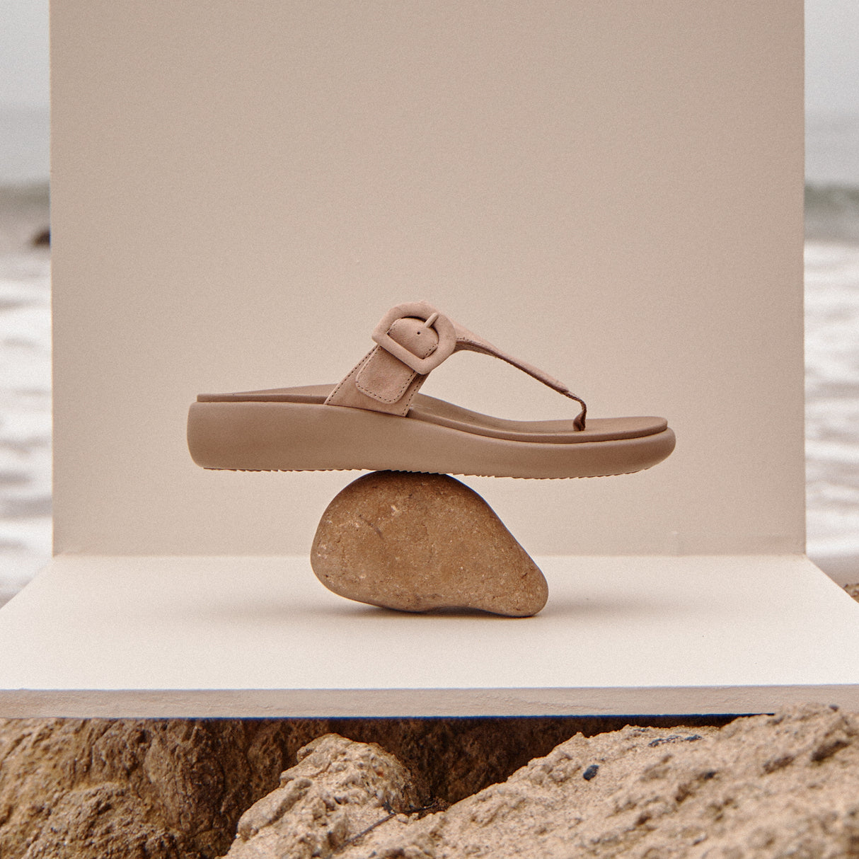 Vionic Activate Sandal (Women) - Taupe Suede Sandal - Thong - The Heel Shoe Fitters