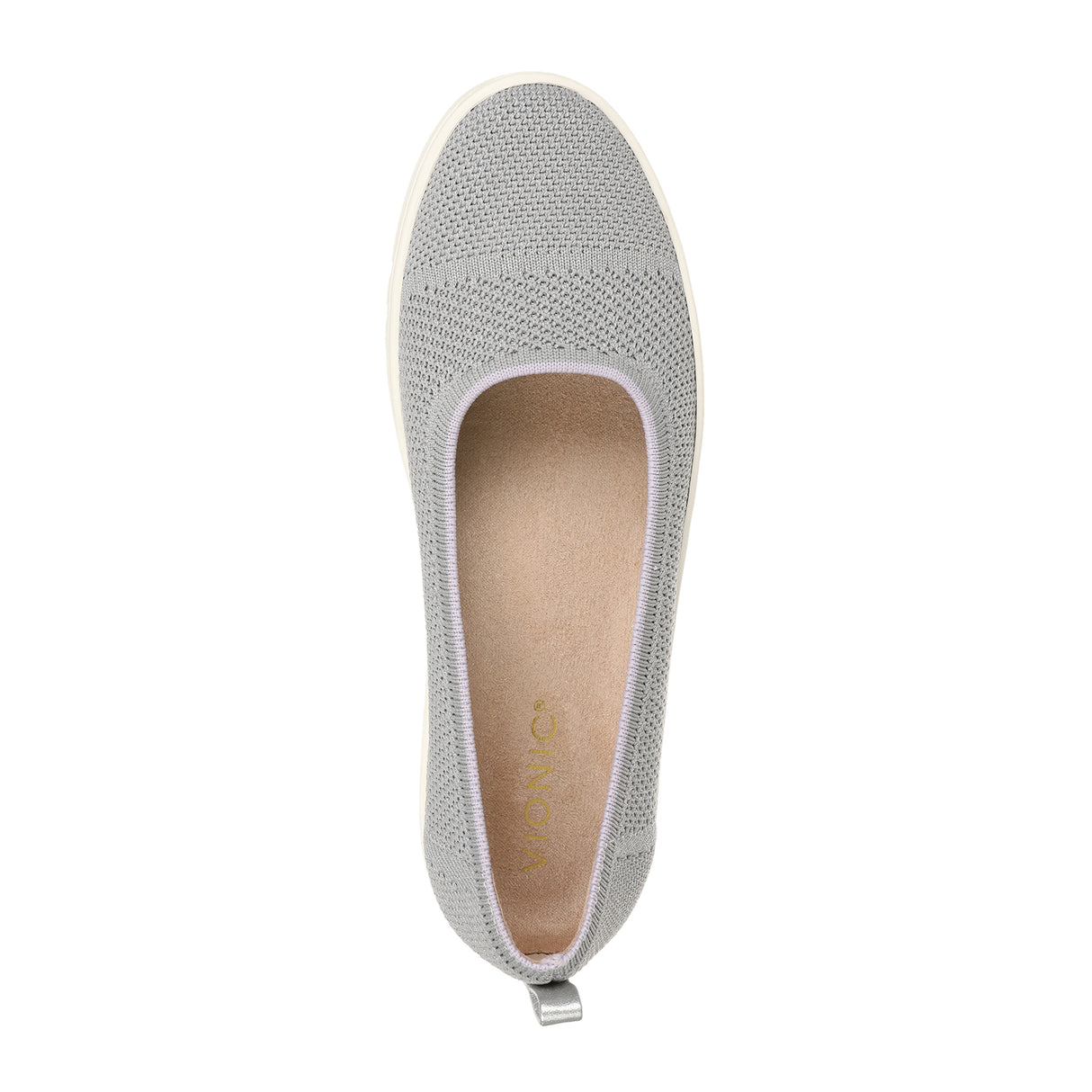 Vionic Uptown Skimmer Knit Slip On (Women) - Light Grey Dress-Casual - Flat - The Heel Shoe Fitters
