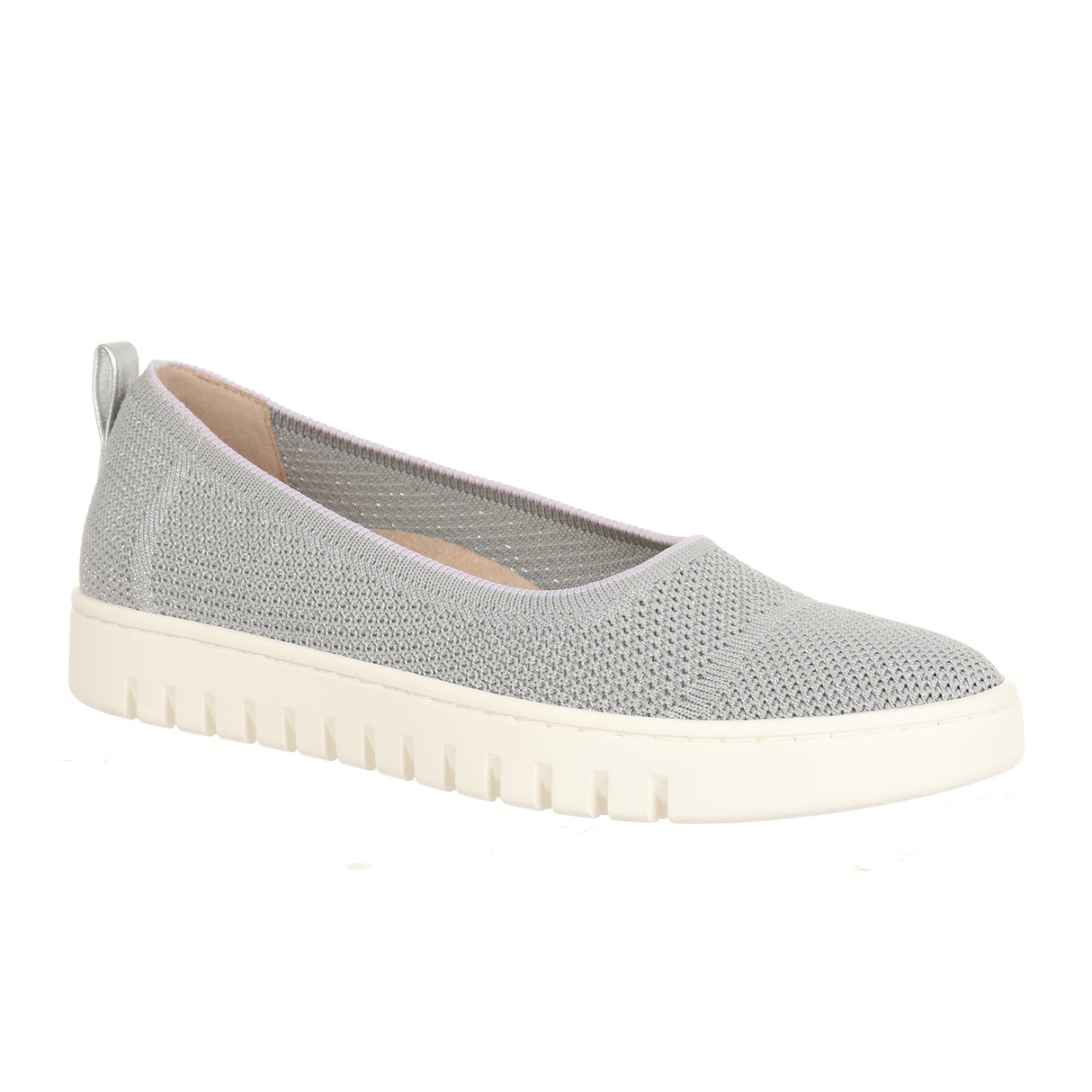 Vionic Uptown Skimmer Knit Slip On (Women) - Light Grey Dress-Casual - Flat - The Heel Shoe Fitters