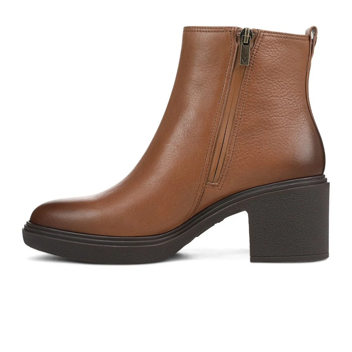 Vionic Savannah Boot (Women) - Hazelnut Leather Boots - Casual - Mid - The Heel Shoe Fitters