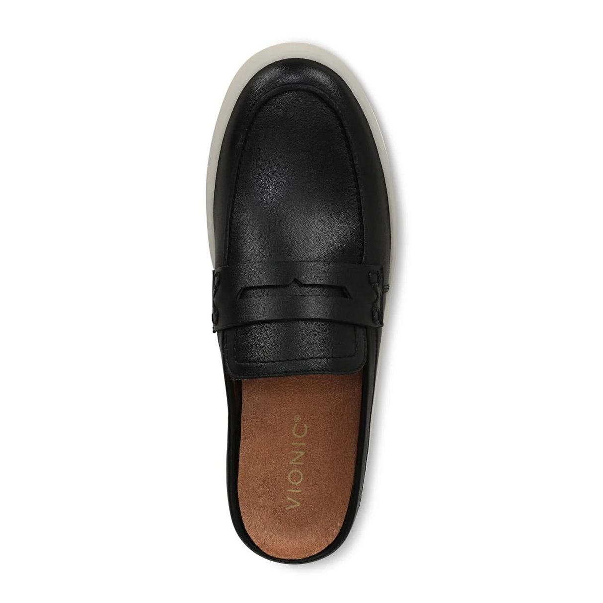 Vionic Uptown 2 Mule (Women) - Black Leather Dress-Casual - Clogs & Mules - The Heel Shoe Fitters