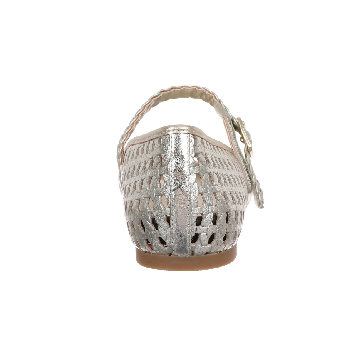 Vionic Alameda Woven Mary Jane Flat (Women) - Gold Leather Dress-Casual - Flat - The Heel Shoe Fitters