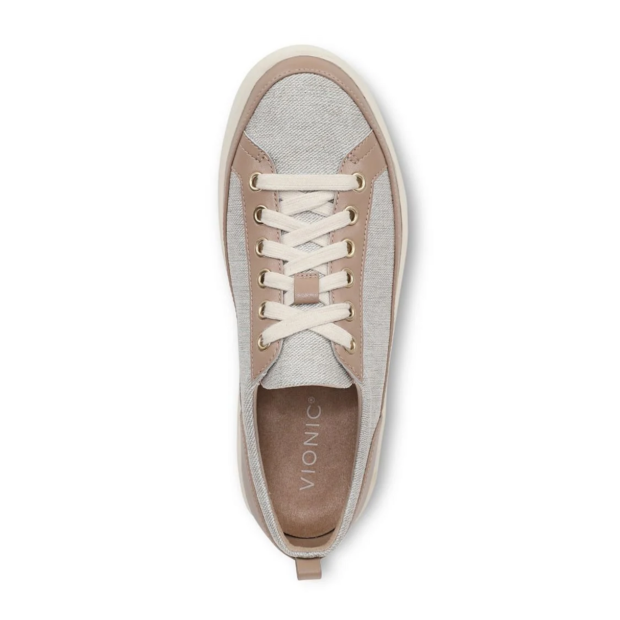 Vionic Winny Sneaker (Women) - Natural/Gold Canvas Athletic - Casual - Lace Up - The Heel Shoe Fitters