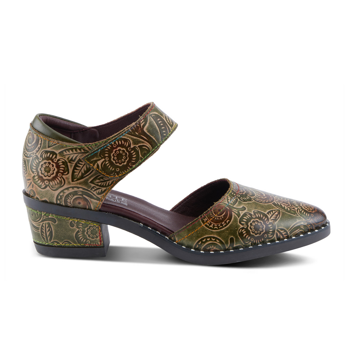 L'Artiste Jazzberry Heeled Mary Jane (Women) - Olive Multi Dress-Casual - Heels - The Heel Shoe Fitters