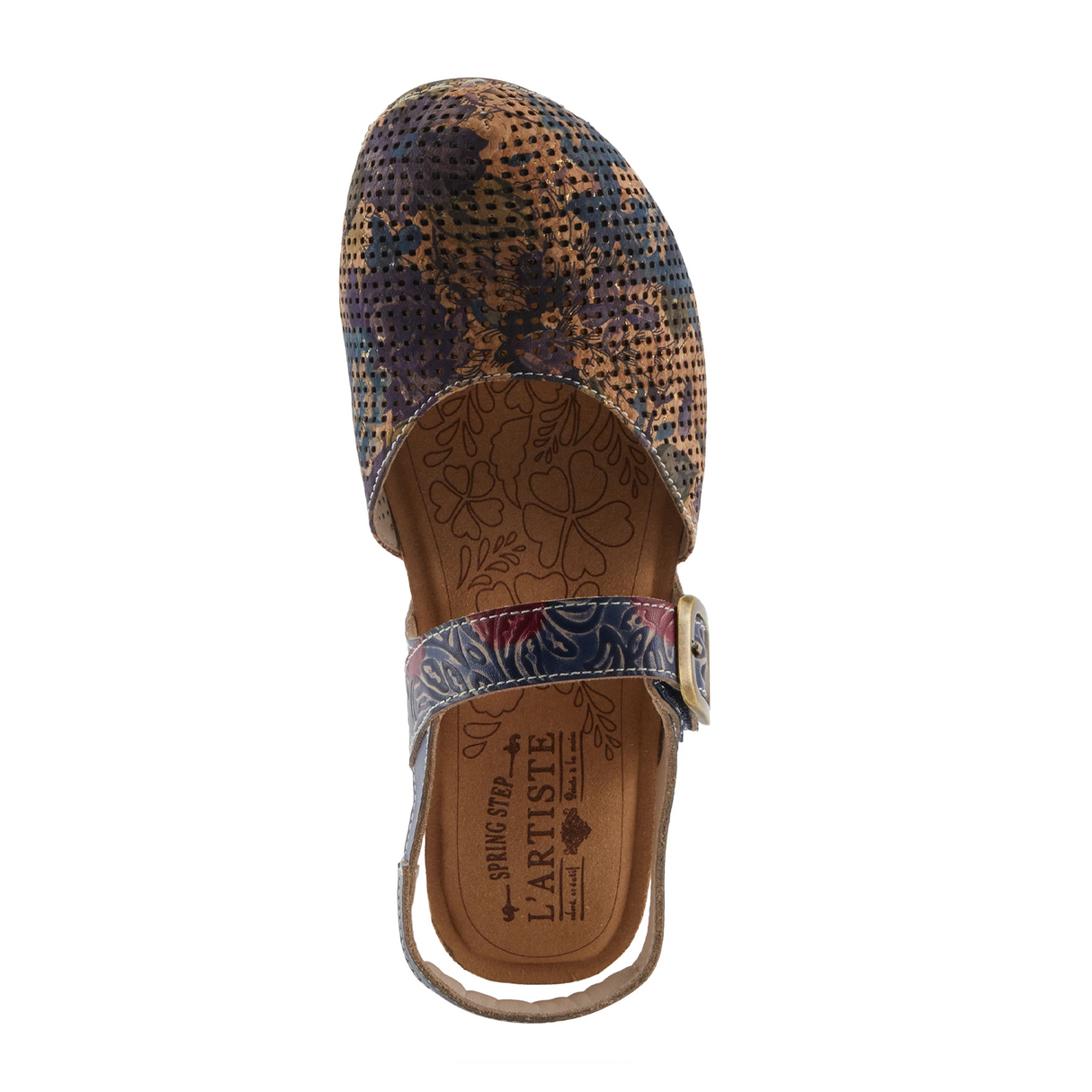 L'Artiste Koraline Wedge Sandal (Women) - Navy Multi Sandal - Heel/Wedge - The Heel Shoe Fitters