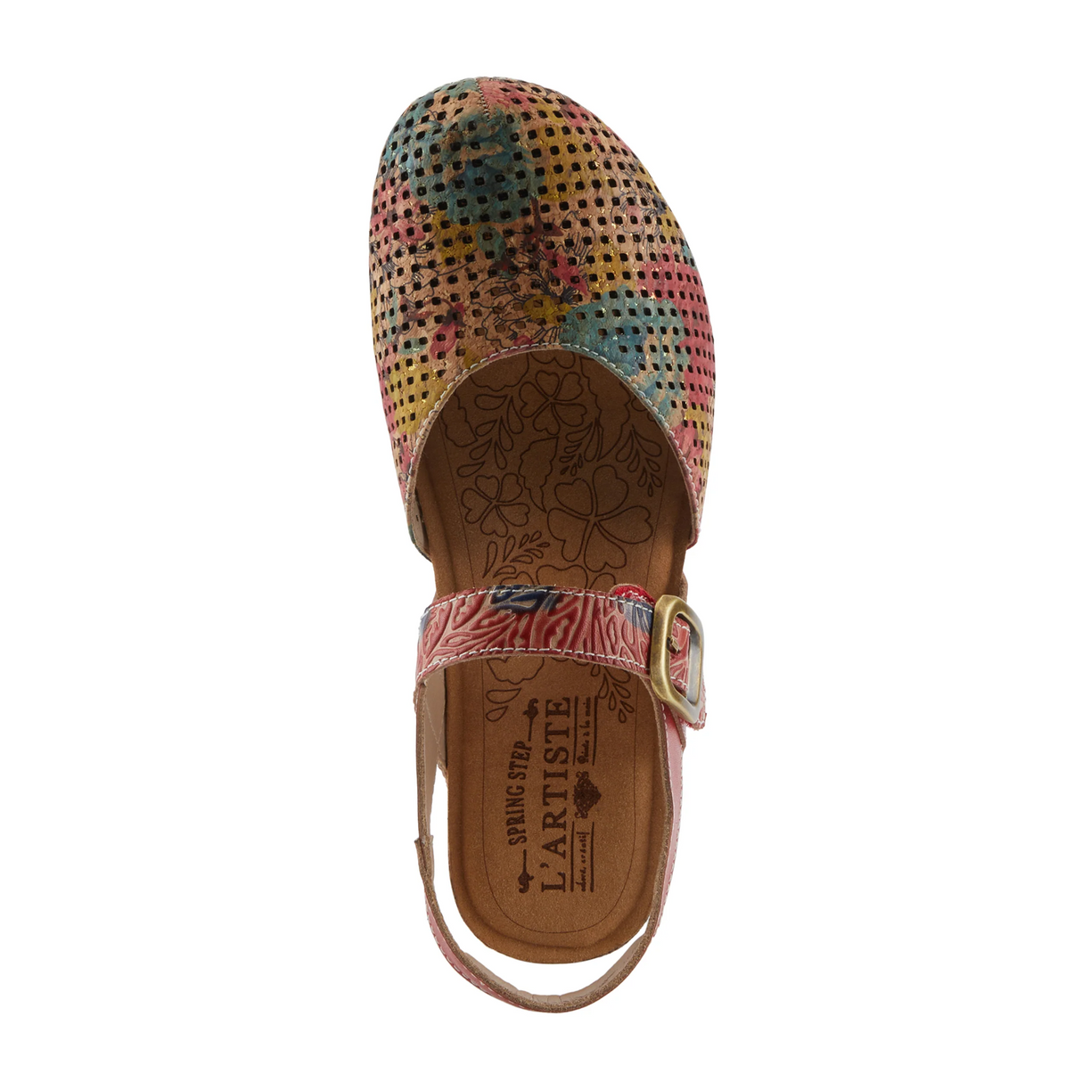 L'Artiste Koraline Wedge Sandal (Women) - Red Multi Sandal - Heel/Wedge - The Heel Shoe Fitters