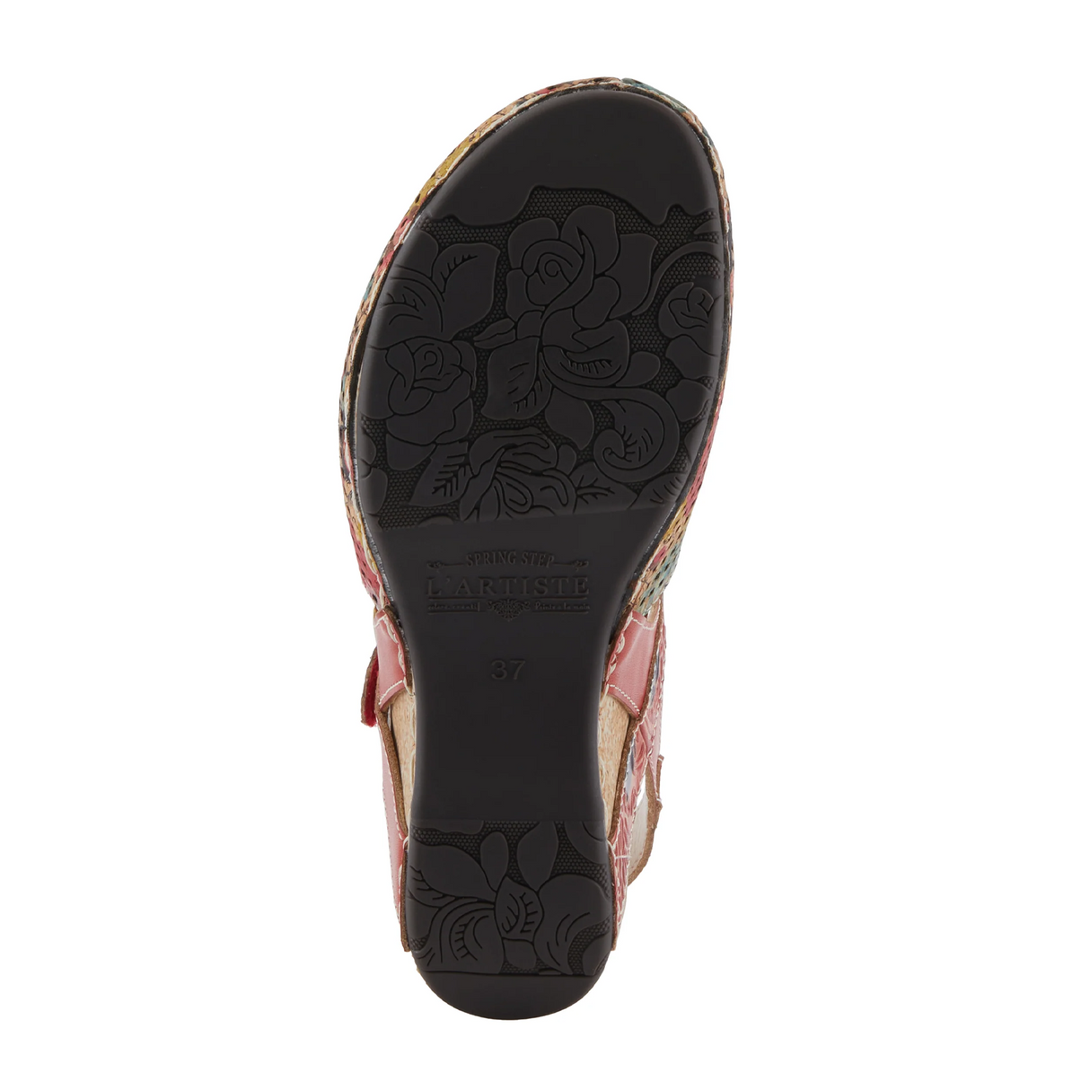 L'Artiste Koraline Wedge Sandal (Women) - Red Multi Sandal - Heel/Wedge - The Heel Shoe Fitters