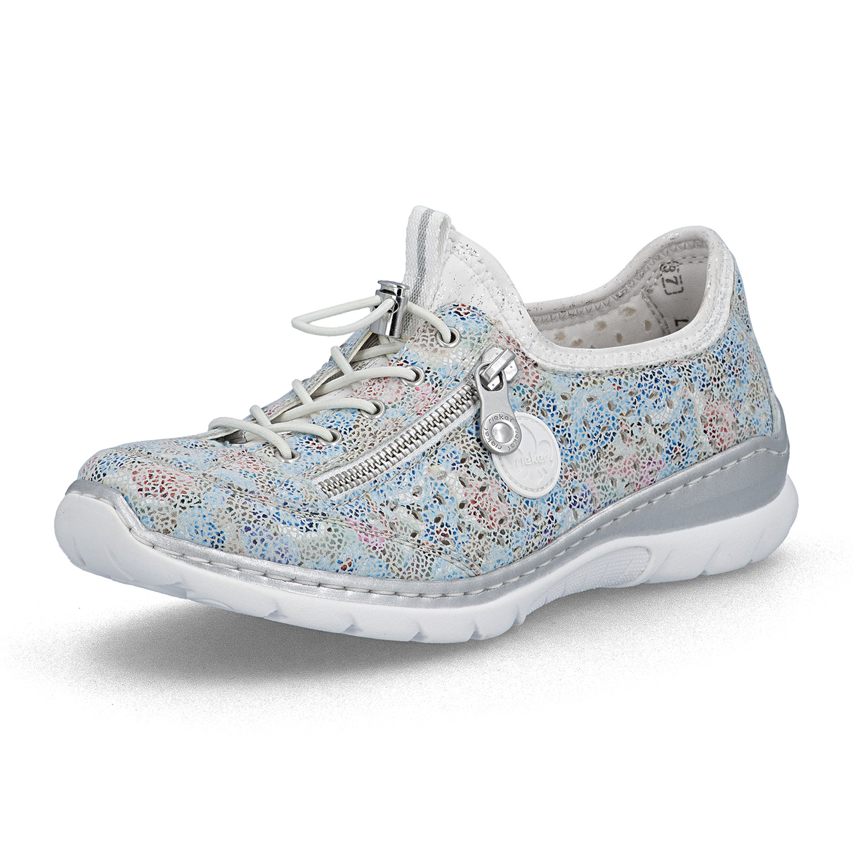 Rieker Nikita 52 Sneaker (Women) - Ice-Multi/Weiss-Silber Athletic - Casual - Lace Up - The Heel Shoe Fitters