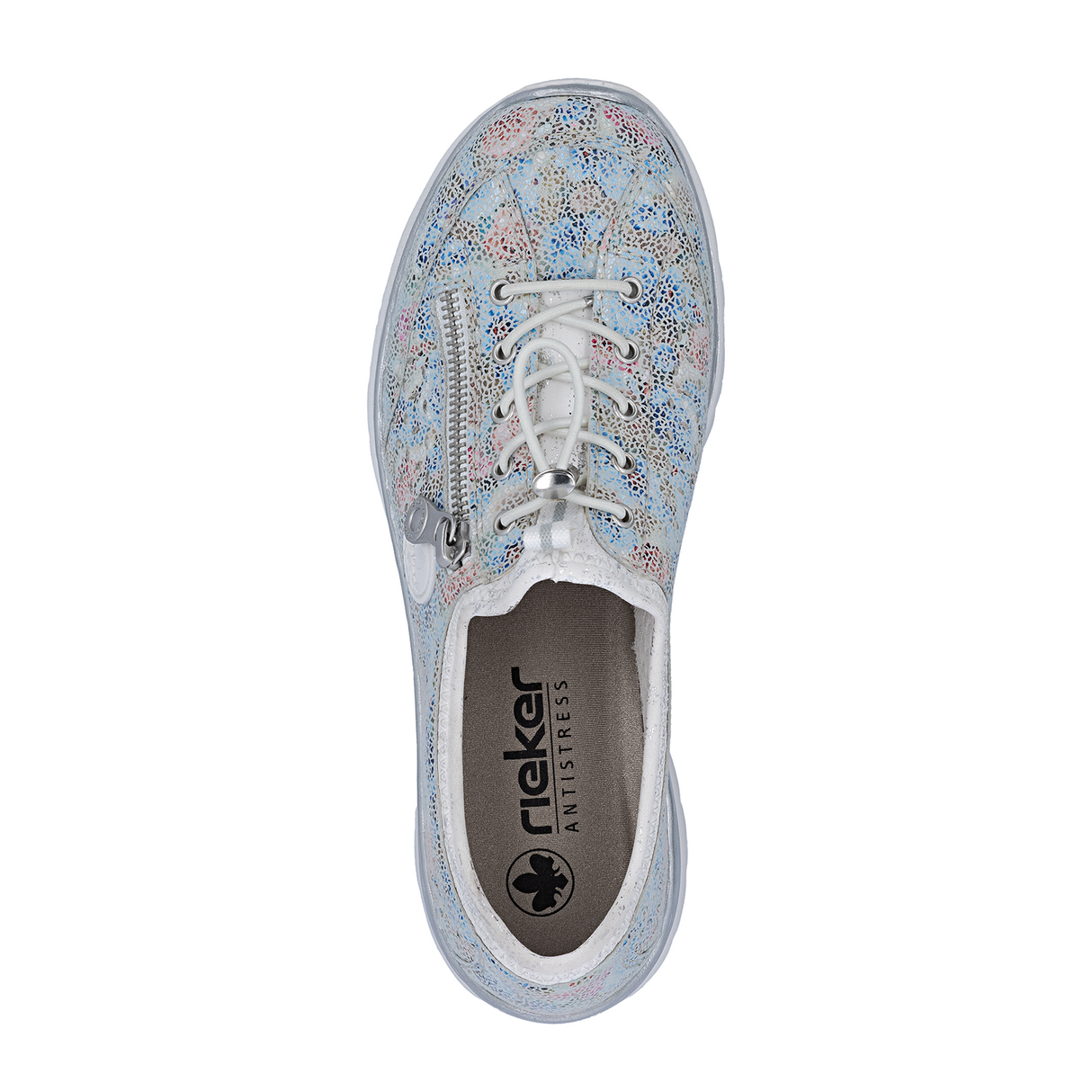 Rieker Nikita 52 Sneaker (Women) - Ice-Multi/Weiss-Silber Athletic - Casual - Lace Up - The Heel Shoe Fitters