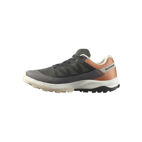 Salomon Outrise ClimaSalomon Waterproof Hiking Shoe (Women) - Magnet/Black/Coral Gold Hiking - Low - The Heel Shoe Fitters