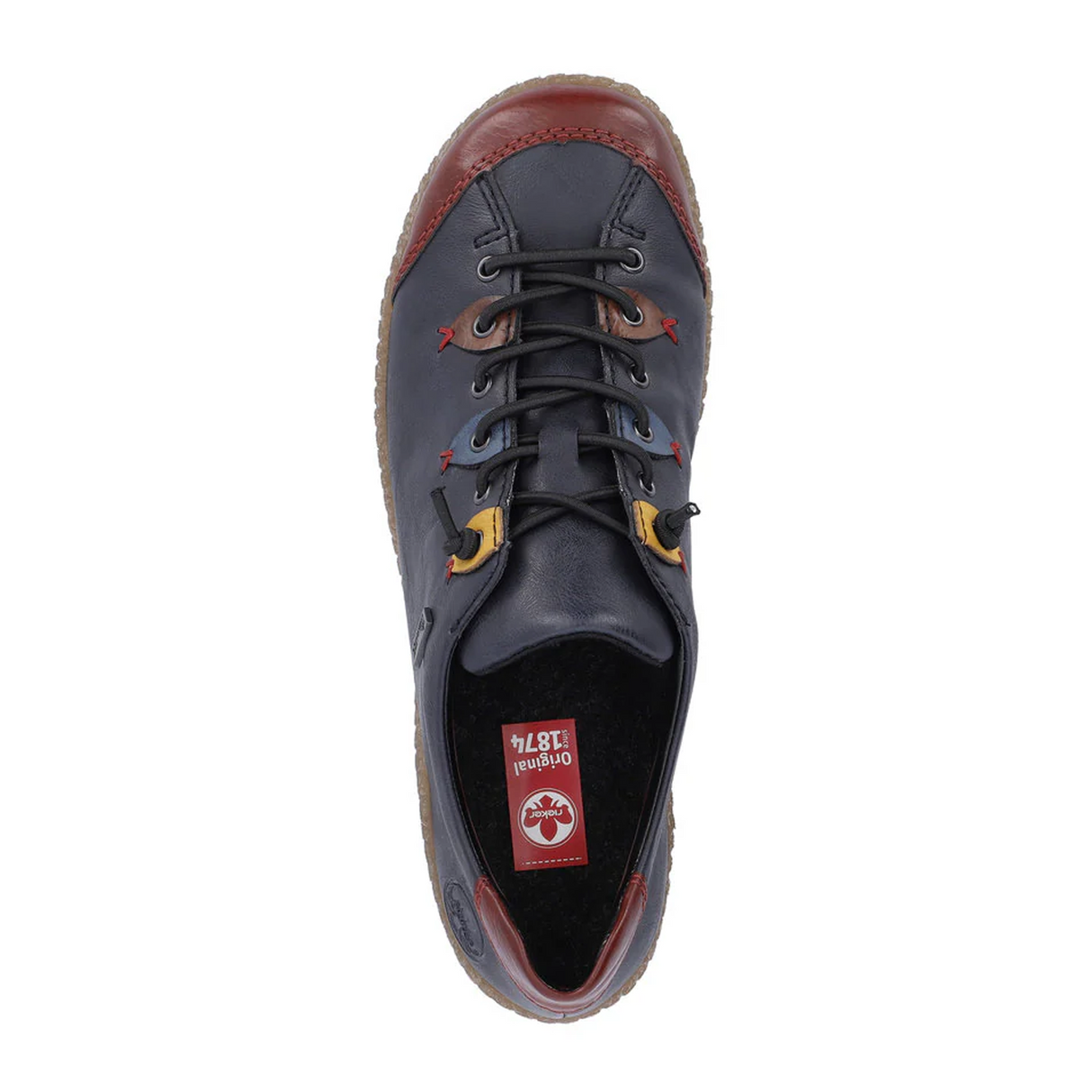 Rieker Liv L7561-14 Sneaker (Women) - Wine/Ozean/Brandy/Royal Athletic - Casual - Lace Up - The Heel Shoe Fitters