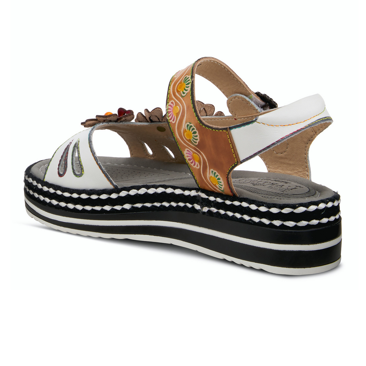L'Artiste Laga Platform Sandal (Women) - White Multi Sandal - Backstrap - The Heel Shoe Fitters