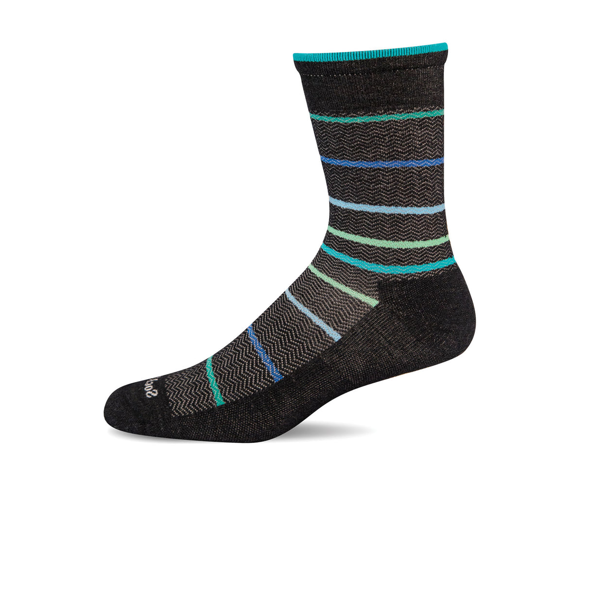 Sockwell Herringbone Stripe Crew Sock (Men) - Black Accessories - Socks - Lifestyle - The Heel Shoe Fitters