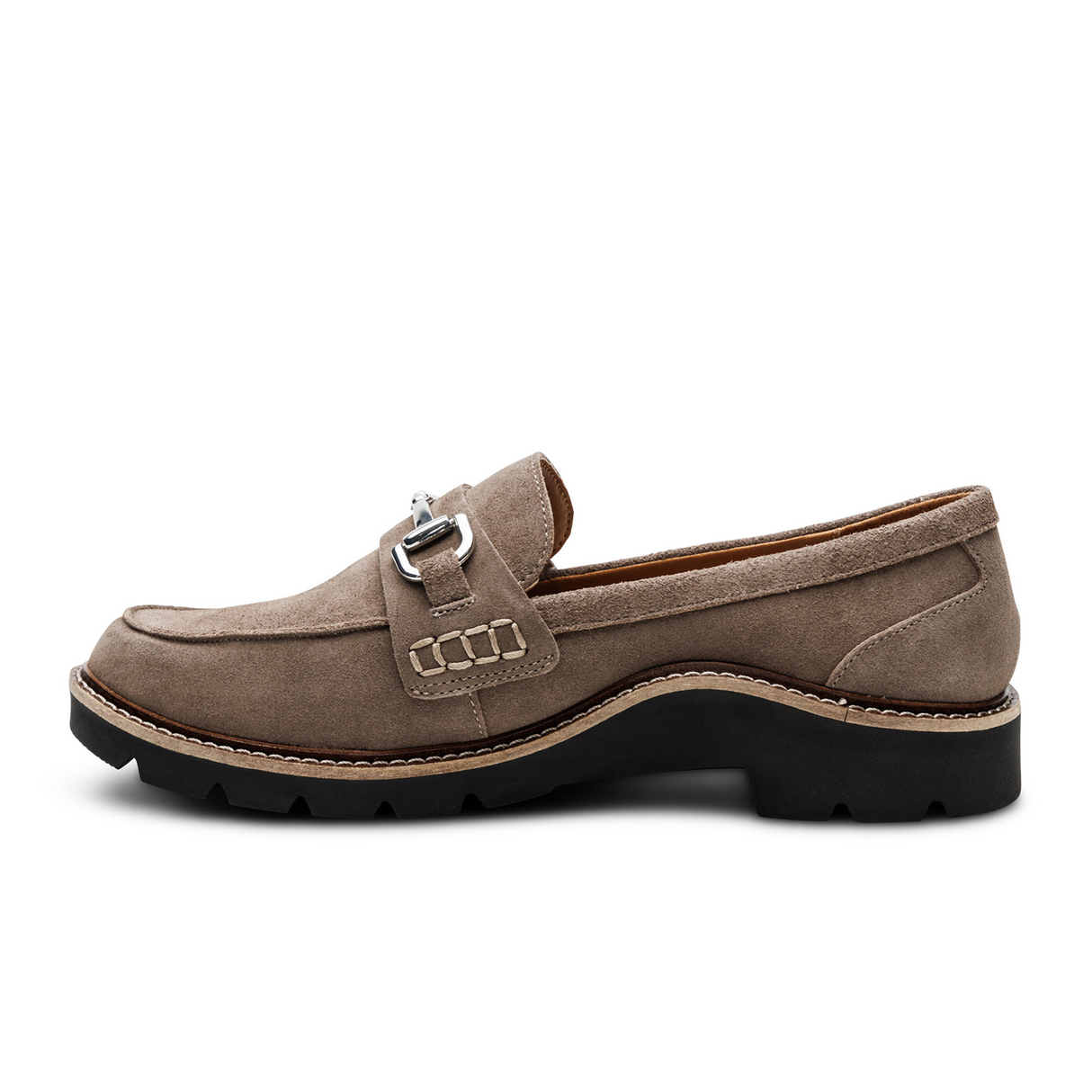 Aetrex Colette Loafer (Women) - Taupe Suede Dress-Casual - Loafers - The Heel Shoe Fitters