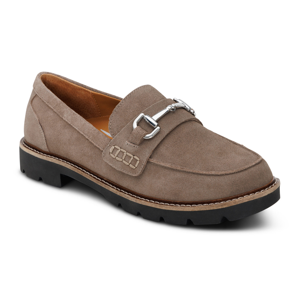 Aetrex Colette Loafer (Women) - Taupe Suede Dress-Casual - Loafers - The Heel Shoe Fitters