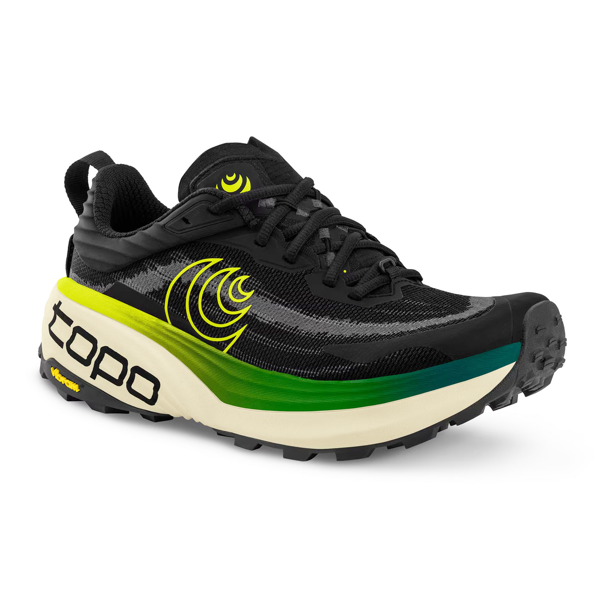 Topo Vista Running Shoe (Men) - Black/Lime Athletic - Running - Trail - The Heel Shoe Fitters