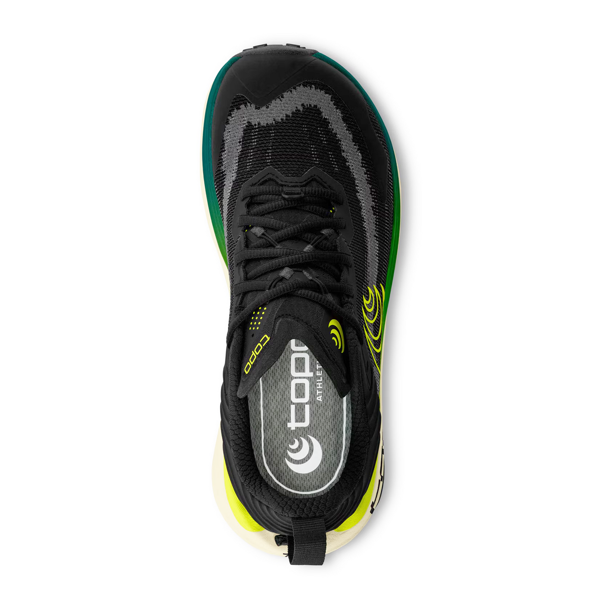 Topo Vista Running Shoe (Men) - Black/Lime Athletic - Running - Trail - The Heel Shoe Fitters