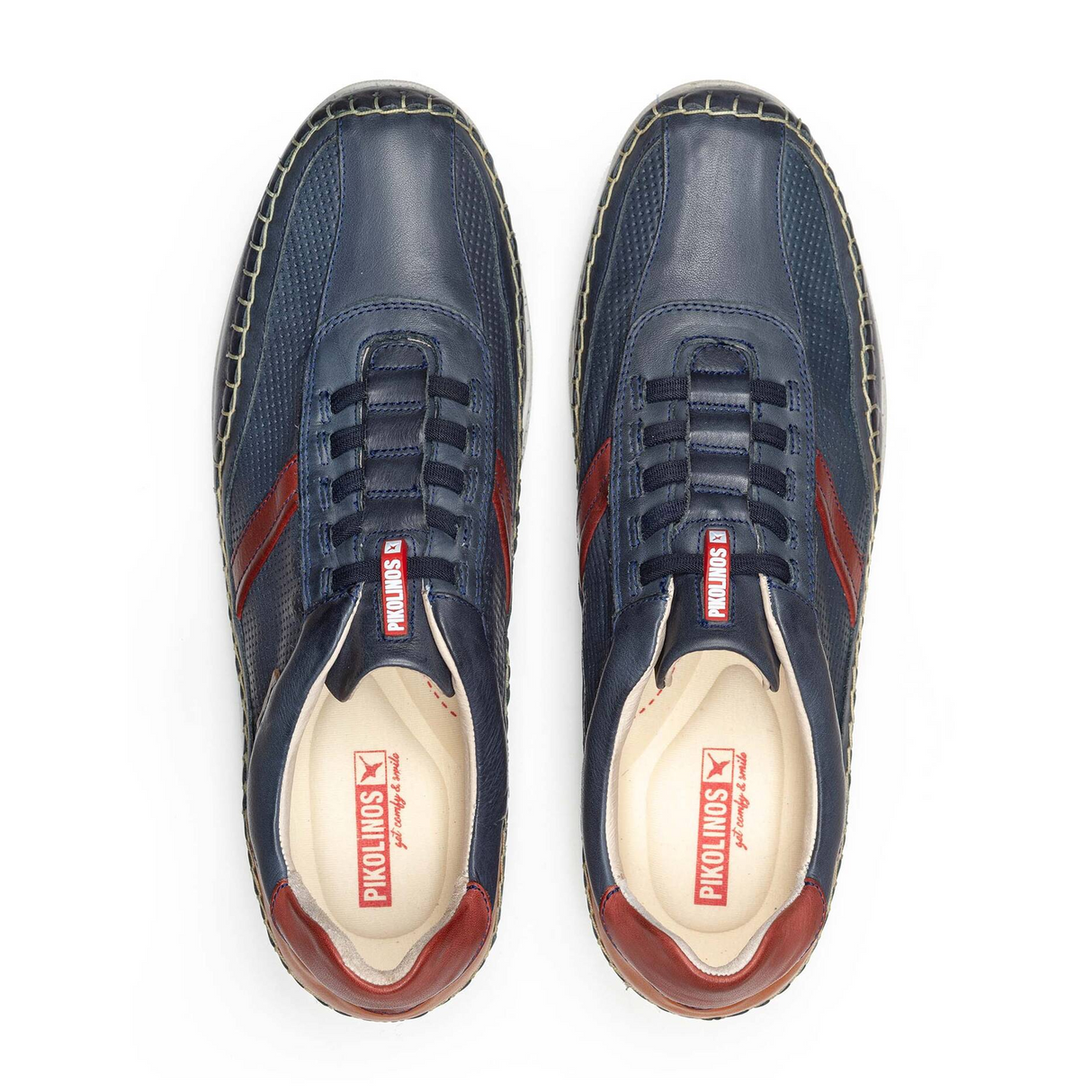 Pikolinos Fuencarral M4U-6046C1 Sneaker (Men) - Blue Leather Athletic - Casual - Slip On - The Heel Shoe Fitters