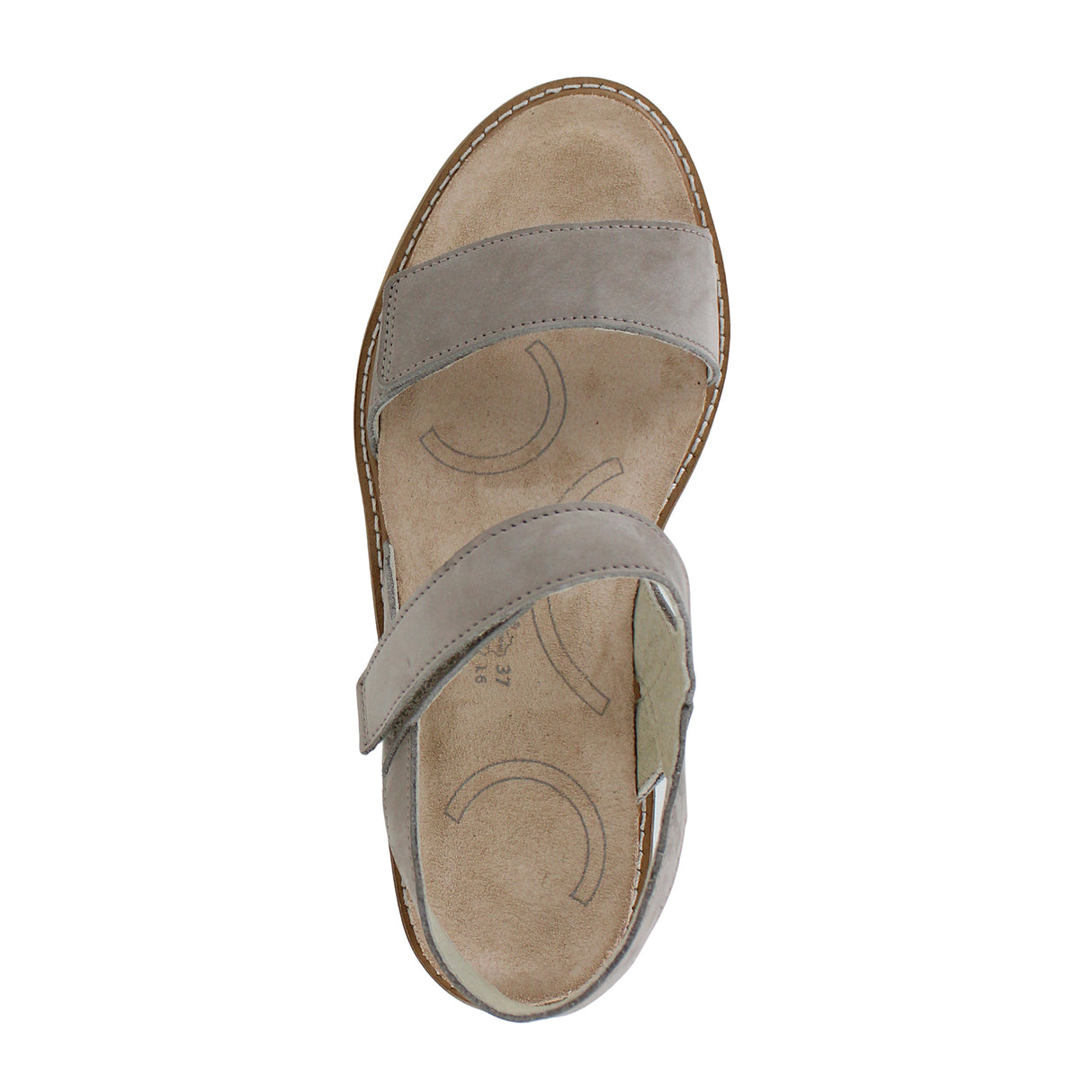 Naot Meringue Wedge Sandal (Woman) - Stone Nubuck with Off White Sole Sandal - Heel/Wedge - The Heel Shoe Fitters