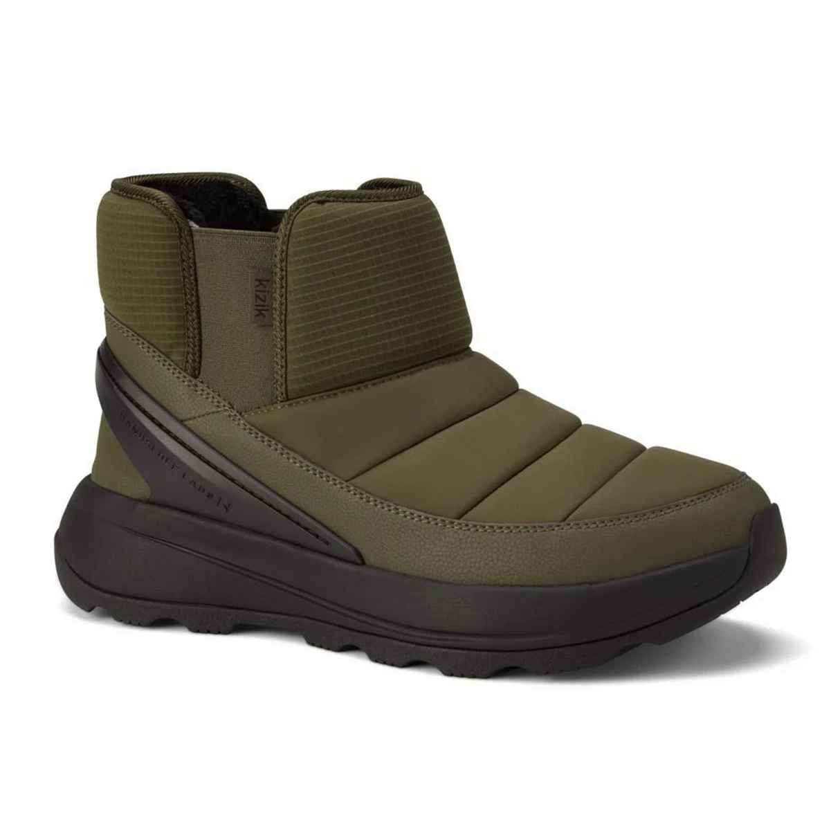 Kizik Juno 2 Low Insulated Boot (Men) - Dark Olive/Black Athletic - Casual - Lace Up - The Heel Shoe Fitters