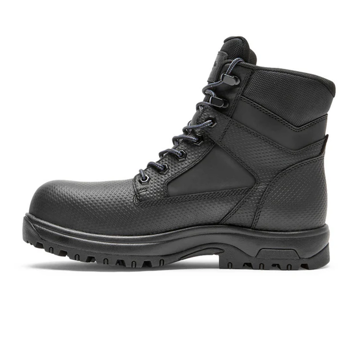 Dunham 8000 Works 6" Safety Boot (Men) - Black Textured Leather Boots - Work - 6" - The Heel Shoe Fitters