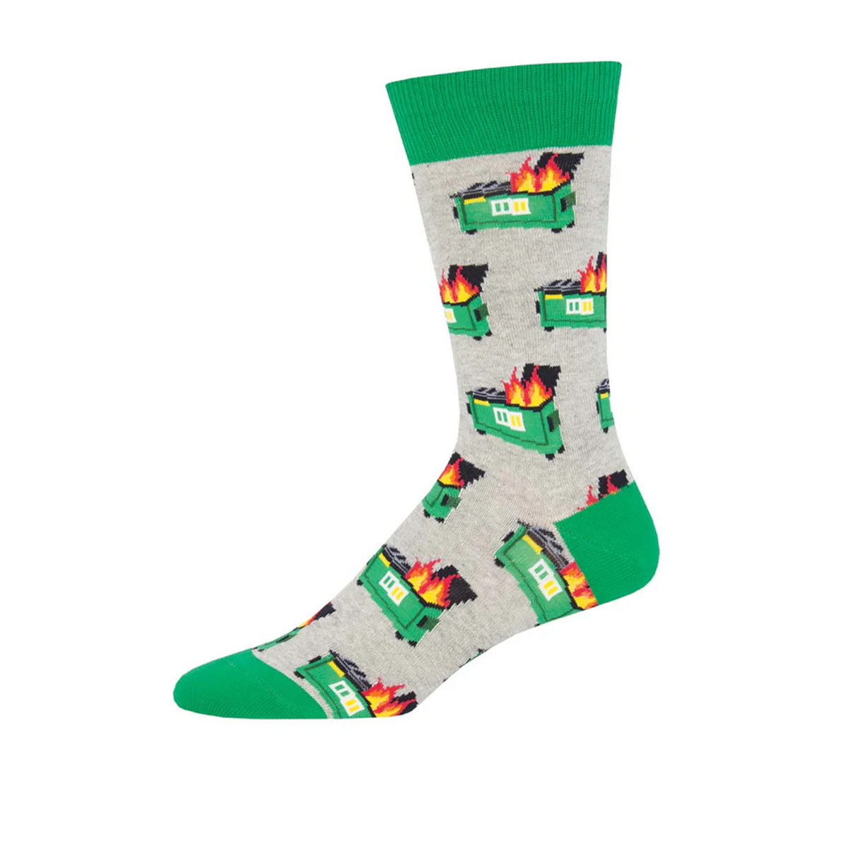 SockSmith Dumpster Fire Crew Sock (Men) - Gray Heather Accessories - Socks - Lifestyle - The Heel Shoe Fitters