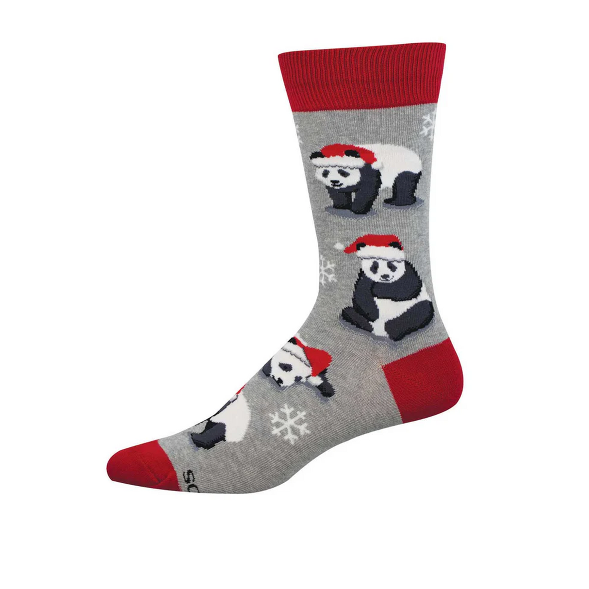 SockSmith Merry Panda Crew Sock (Men) - Light Gray Heather Accessories - Socks - Lifestyle - The Heel Shoe Fitters