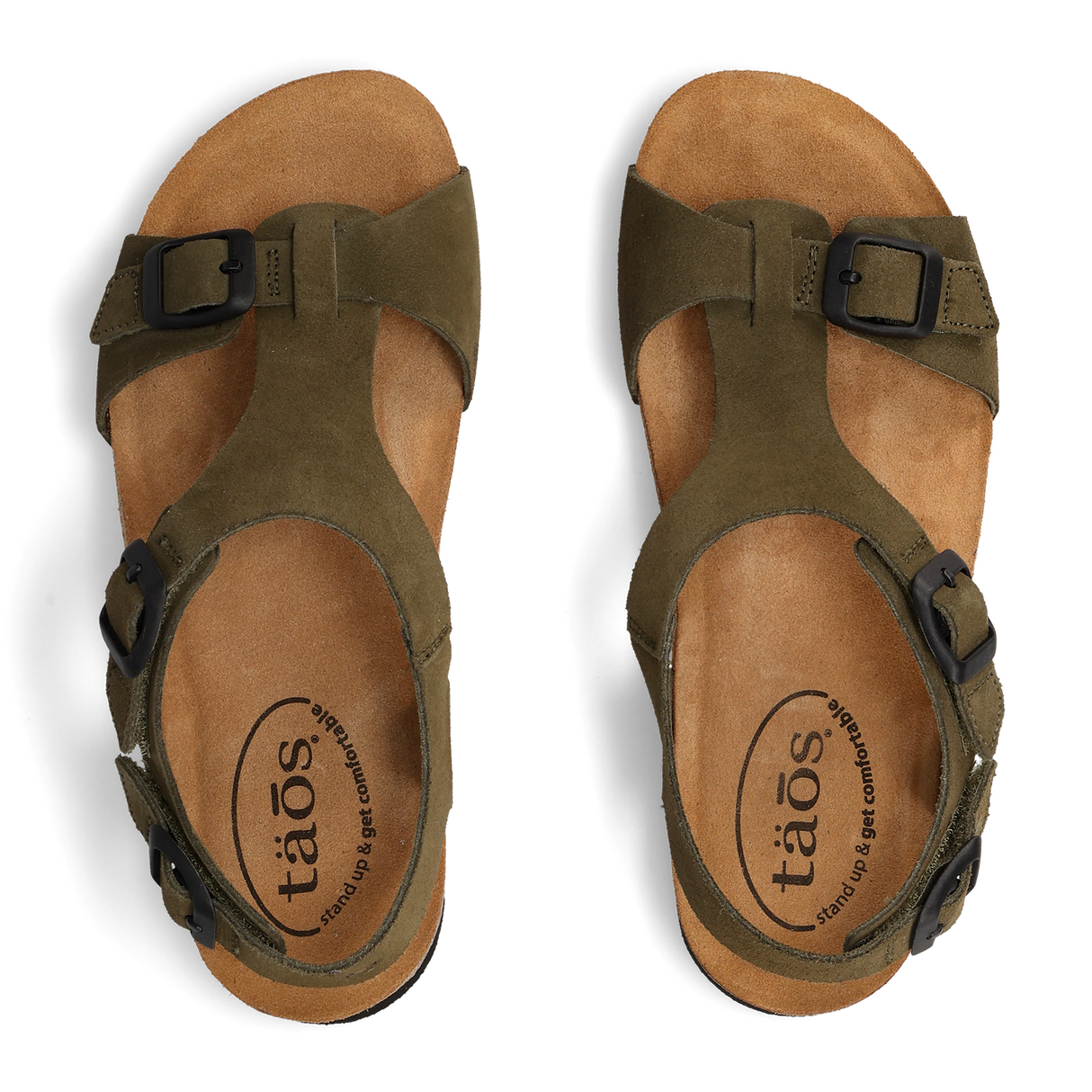 Taos MVP Backstrap Sandal (Women) - Olive Suede Sandal - Backstrap - The Heel Shoe Fitters